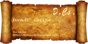 Donkó Csilla névjegykártya